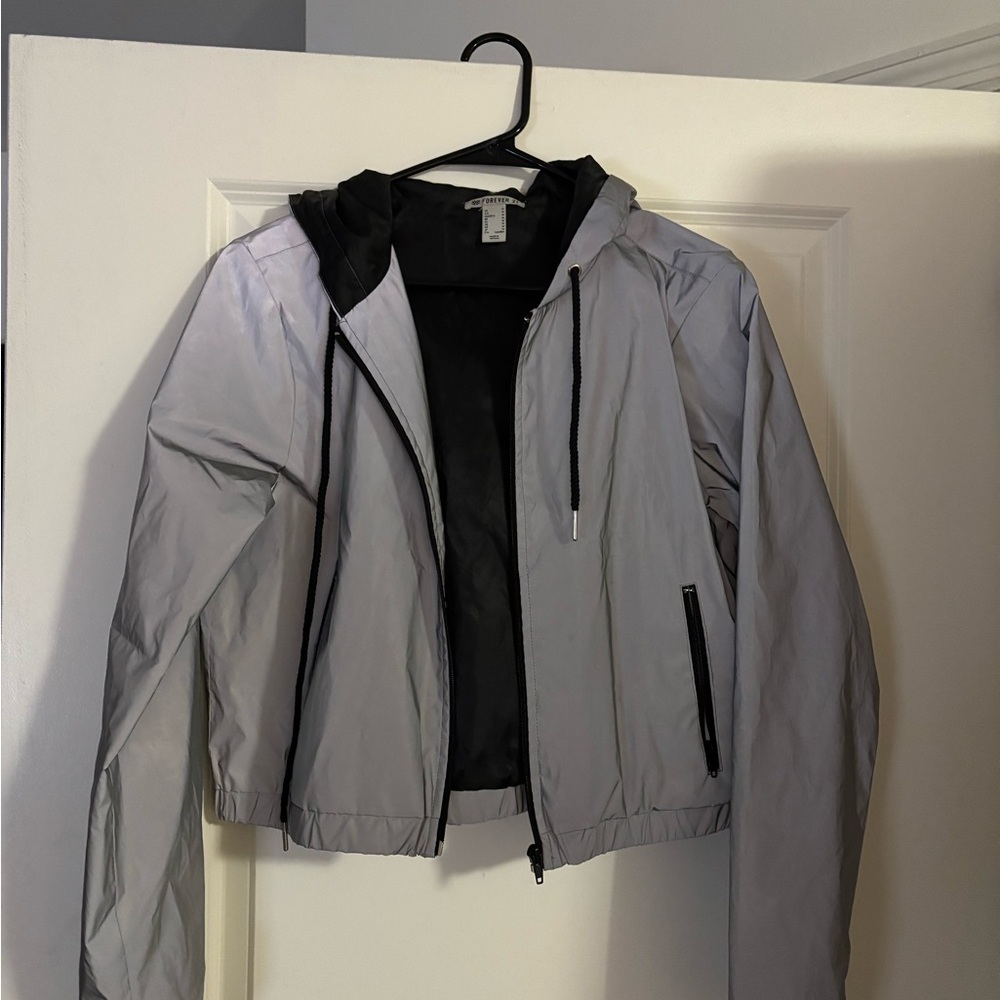 Forever 21 Black and Gray Hooded Jacket